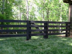 black horizontal 4 board fence