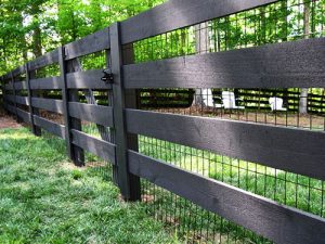 Black Horizontal 4 Board Fence