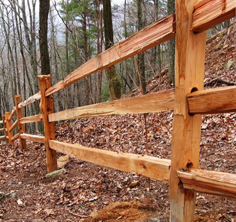 3 rail cedar split rail fence