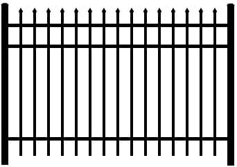 extended top aluminum ornamental fence