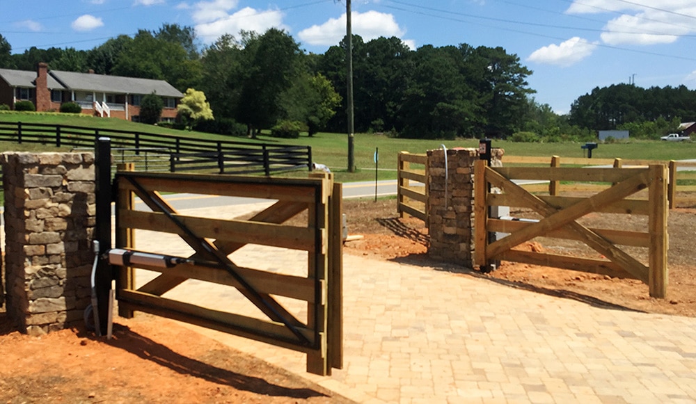 4-board wood driveway gate