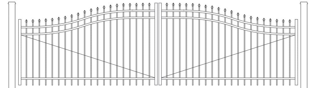 ARCHED "EXTENDED TOP" DRIVEWAY GATE