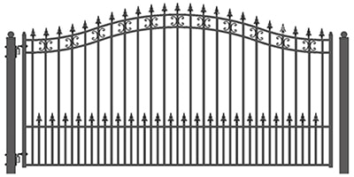 Single Swing Arched Top Driveway Gates