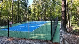 6-foot black chain link pickleball court fence in Blue Ridge GA